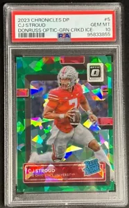 CJ Stroud 2023 Chronicles Optic Draft Green Cracked Ice 6/6 PSA 10 Rated Rookie - Picture 1 of 2