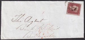 1853 ALPH 2 SG8 1d RED BROWN PLATE 153 LIVERPOOL TO BALLINASLOE IRELAND COVER SB - Picture 1 of 3