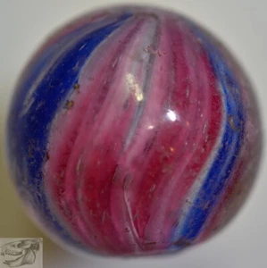 Handmade Paneled Onionskin Marble, EOD, Pink and Blue, 3/4 inch, Near Mint- S729 - Picture 1 of 5