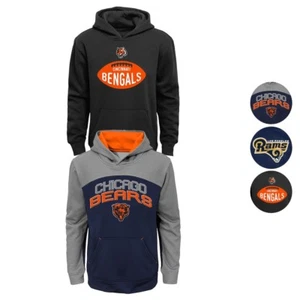 Felpa con cappuccio pullover NFL con licenza ufficiale logo squadra collezione pile ragazzi (4-7) - Foto 1 di 6