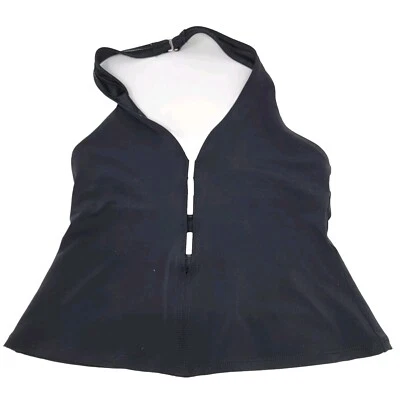 La Blanca Women's 12 Swim Tankini Top Halter Neck Black USA Made RN 52419 - Image 1 of 4