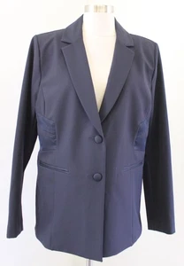 CAbi Navy Blue Keynote Blazer Jacket Size 10 Satin Contrast Trim Career 6465 - Bild 1 von 6