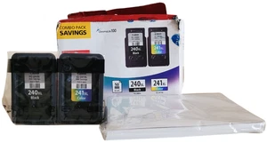 Canon 240XL Black 241XL Color ChromaLife 100 New Sealed With Open Deformed Box - Picture 1 of 2
