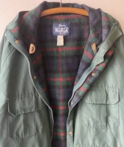 Vintage Woolrich Size Large/Long Green Parka Wool Blanket Lined 80s USA Made - Picture 1 of 13