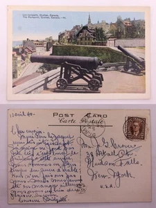 Vintage Postcard Quebec City Cannon 1900s - Picture 1 of 1
