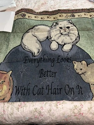 Everything Is Better with Cat Hair On it" New Throw - Image 1 of 4