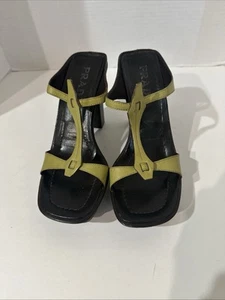 Prada Green Platform Heel Sandals SIZE 37 1/2 - Picture 1 of 17