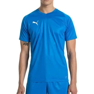 PUMA Liga Jersey Core Cyber Blue Mens Gym Sports Football Training T Shirt - Picture 1 of 4