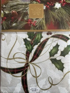 LENOX For The Holidays Nouveau Christmas Tablecloth 60 “x104” Oblong New - Picture 1 of 5