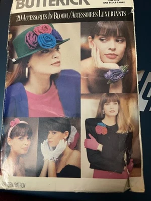 Butterick Pattern 6654 Vintage (1988) 20 Accessories In Bloom-FLOWER PINS, BOWS - Image 1 of 2