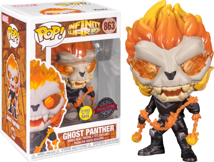 Infinity Warps - Ghost Panther Glow Pop! Vinyl Figure #863  [OE] - Image 1 of 2