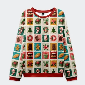 Festive Treats Patchwork Christmas Ugly Sweater - Picture 1 of 4