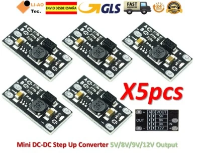 5pcs Mini DC-DC Boost Step Up Converter Board Module 3.7V to 5V 8V 9V 12V Output - Imagen 1 de 4