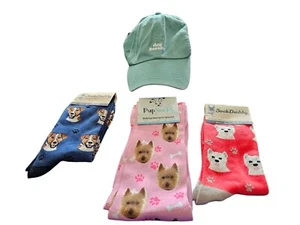 Sock Daddy Socks 2 Westie 1 Jack Russell State Of Mine Dog Person Hat Lot Of 4 - Picture 1 of 10