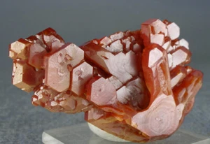 PRISTINE CANDY RED VANADINITE CRYSTALS FLOWER FORMATION, MOROCCO, GLOBE MINERALS - Picture 1 of 5