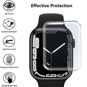 3D Tempered Glass Fr Apple Watch Series 9 8 7 6 5 40 41 44 45mm Screen Protector - Picture 1 of 11