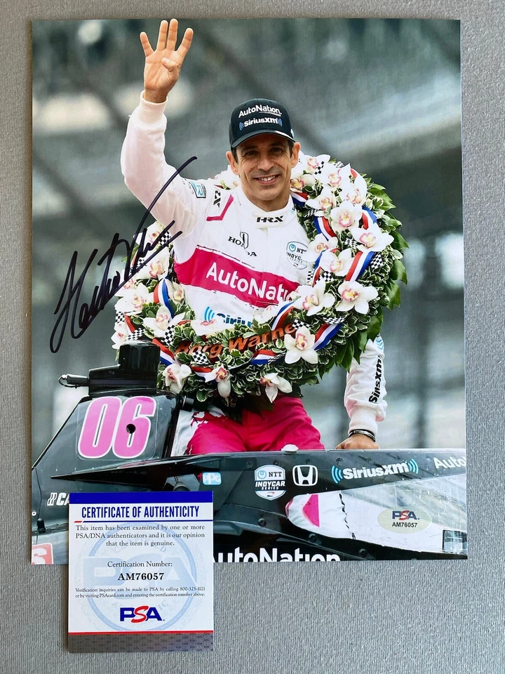 2021 INDIANAPOLIS 500 HELIO CASTRONEVES AUTOGRAPH 8x10 VICTORY PHOTO PSA AM76057 - Image 1 of 1