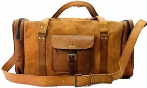 Bag Leather Holdall Travel Duffle Weekend Gym Large Sports Cabin Luggage New - Picture 1 of 6