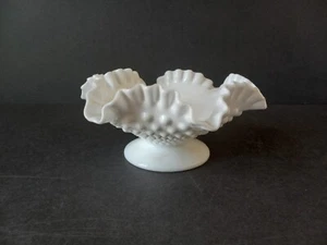 Fenton 8" rotondo bianco piano cottura crimpato arruffato ciotola piatto caramelle crosta torta vintage - Foto 1 di 6