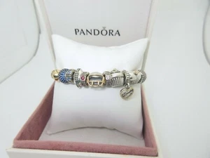 Auténtico Brazalete Pandora Oro 14K Snap 11 Dije 585 Plata Esterlina 7.5" SB018 - Imagen 1 de 10