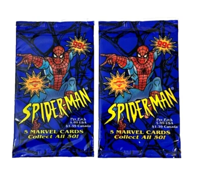 Paquete de tarjetas coleccionables Fleer/Skybox Marvel Spider-Man 1997 X2 sellado de fábrica Foto 1 de 3