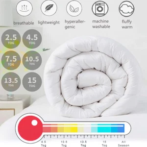 Anti Allergy Duvet Quilt Tog 4.5, 10.5, 13.5, 15 Feels Like Down Hotel Quality - Picture 1 of 16
