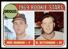 1969 Topps Orioles Rookies - Mike Adamson/M. Rettenmund  VG-EX Rookie Baltimore