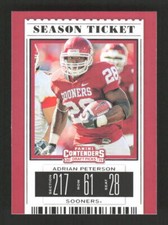 2019 Panini Contenders Draft Picks Collegiate   Adrian Peterson #4