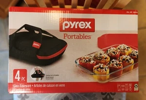 PYREX PORTABLES BAKEWARE SET 4 PC - Brand New Sealed - Picture 1 of 8