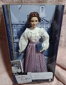 Barbie Signature Inspiring Women Series Helen Keller bambola educatrice Braille NRFB - Foto 1 di 12