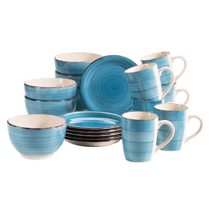 Mäser 931601 Frühstücksset Lumaca für 6 Personen, Steingut, dunkelblau (1 Set, 1 - Bild 1 von 5