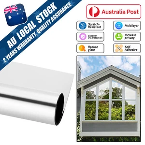 100X400cm One Way Mirror Tint Solar Reflect Window Film 99% UV Blocking Heat NEW - Picture 1 of 15