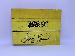 Magic Johnson & Larry Bird signed Forum Floor piece autographed photo BAS