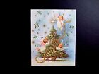 Vintage Unused Hallmark Xmas Greeting Card Precious Angels Trimming the Tree