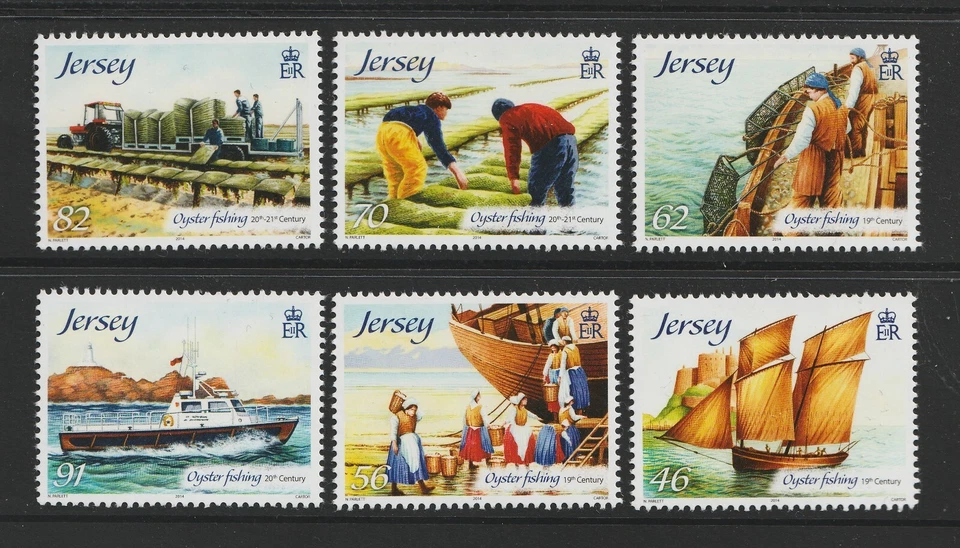 2014 Jersey Sc# 1795-1800 Marine Life, Salt Water Fishing, Boats. MNH Cv$11.85 - Image 1 of 1