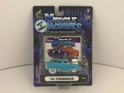 Muscle Machines Limited '50 Studebaker with White Tires 04-50 1:64 Scale on Card - Image 1 of 3