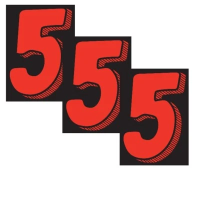 PEGATINAS PARABRISAS DISTRIBUIDOR DE AUTOMÓVILES CALCOMANÍAS DE VINILO GRANDE NÚMERO 3 PAQUETES ROJO NEGRO Foto 1 de 2