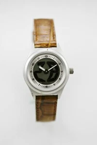 Fossil Uhr Damen Edelstahl Silber Leder Brown Wasserdicht Grau Quarz - Bild 1 von 3
