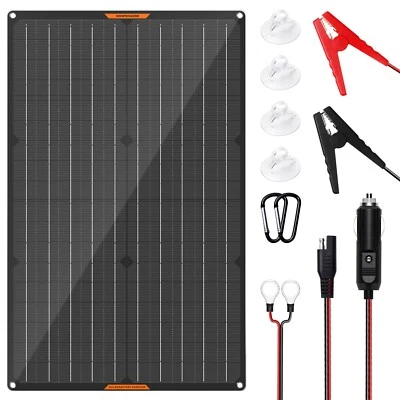 12V Solarpanel Ladegerät für kfz Autobatterie tragbares Solarmodul Aufladen 30W - Bild 1 von 4