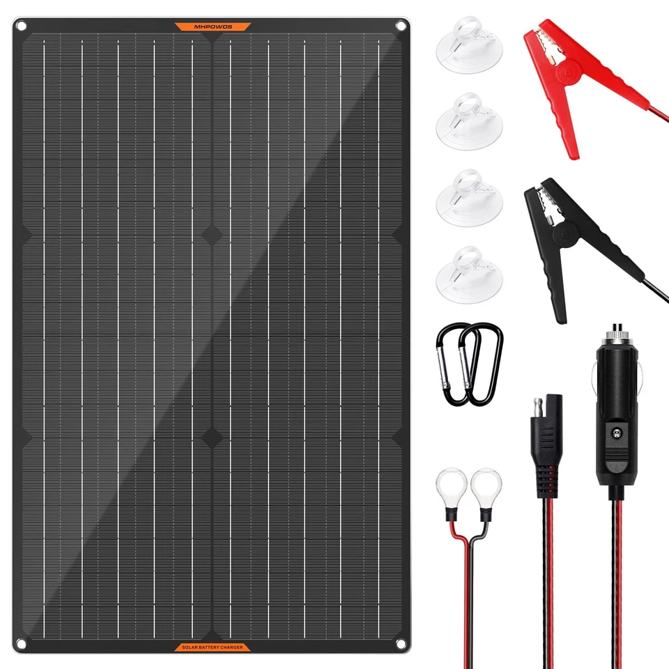 MHPOWOS 12V Auto Solar-Batterie-Ladegerät Erhaltungsgerät 20W 30W Ladegerät - Bild 1 von 4