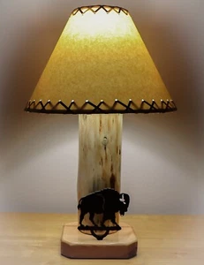 Buffalo Mountain Log Table Lamp, cabin lamp, rustic lamp, lodge, lake house - Picture 1 of 2