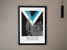 Port Adelaide AFL Map Print (originally hand drawn) - A3 Unframed - gift idea