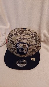New Era 9Fifty Dallas Cowboys Salute To Service Camo SnapBack Hat Cap USA OSFM - Picture 1 of 6