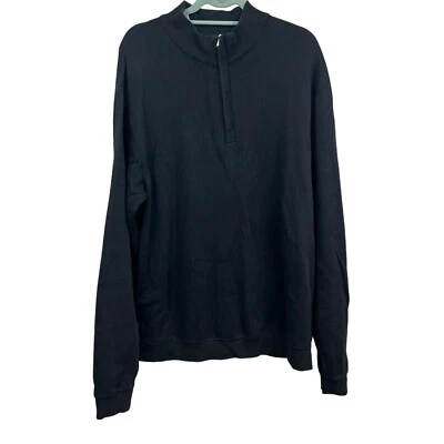 Cutter & Buck Mens Sweater Quarter Zip Mock Ribbed Neck Long Sleeves Black Sz XL - Image 1 of 4