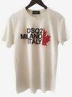 Dsquared2 Milano Italy Big Logo Crew Neck Cotton T-Shirt - White - sz S