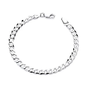 Sterling Silver 925 Ladies Boy's Lightweight Solid Curb Bracelet 7.5 inch 5.5MM - Picture 1 of 7