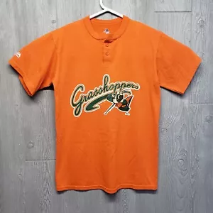 Vtg Greensboro Grasshoppers Shirt Medium Henley Minor League Baseball Majestic - Picture 1 of 11