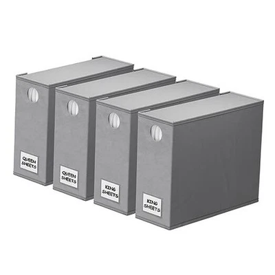  Organizadores y Almacenamiento de Sábanas, Organizador Plegable para Ropa de Cama Paquete de 4 Gris Foto 1 de 4