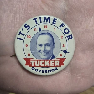 Vintage 1956 Ralph Tucker for Governor of Indiana 1-1/4" Green Duck Chicago made - Picture 1 of 3