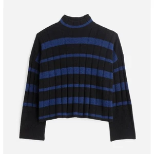 Madewell Ribbed Cashmere-Wool Blend Pullover Sweater WMNS S Cobalt Striped Knit - Picture 1 of 7